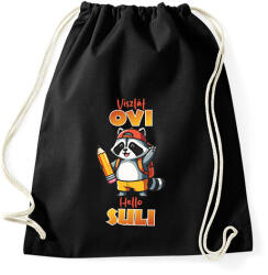 printfashion Viszlát Ovi Hello suli mosómedve - Sportzsák, Tornazsák - Fekete (17677891)