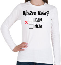 printfashion Részeg vagy? - fekete - Női hosszú ujjú póló - Fehér (17681315)