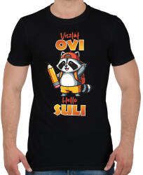 printfashion Viszlát Ovi Hello suli mosómedve - Férfi póló - Fekete (17677655)