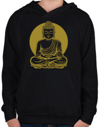 printfashion buddha - Gyerek kapucnis pulóver - Fekete (17653457)