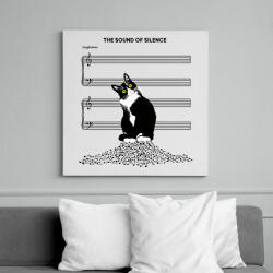 printfashion cat silent - Vászonkép - Fehér (17675830)
