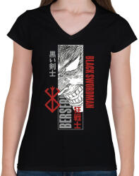 printfashion berserk - Női V-nyakú póló - Fekete (17695709)