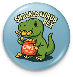 printfashion Snackosaurus Rex - Kitűző, hűtőmágnes - Világoskék (17669973)