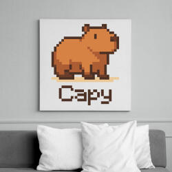 printfashion Pixel capy - Vászonkép - Fehér (17651980)