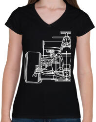 printfashion Forma1 - Női V-nyakú póló - Fekete (17677778)