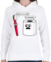 printfashion Utálom ezt a melót. . . - Női kapucnis pulóver - Fehér (17692130)