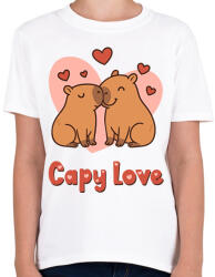 printfashion Capy love - Gyerek póló - Fehér (17641738)