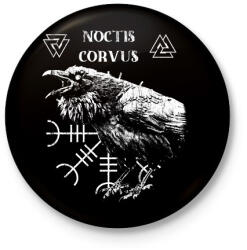 printfashion Noctis Corvus - Okkult Design - Kitűző, hűtőmágnes - Fekete (17657821)
