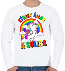 printfashion Készen állok a sulira - Férfi pulóver - Fehér (17682623)