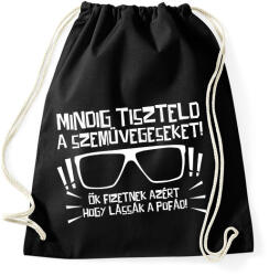 printfashion Mindig tiszteld a szemüvegeseket - fehér - Sportzsák, Tornazsák - Fekete (17680015)