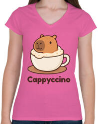 printfashion Cappyccino - Női V-nyakú póló - Rózsaszín (17627677)