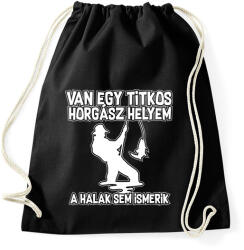 printfashion Van egy titkos horgász helyem - Sportzsák, Tornazsák - Fekete (17679565)