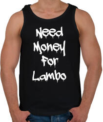printfashion Need money for lambo fehér - Férfi atléta - Fekete (17633007)