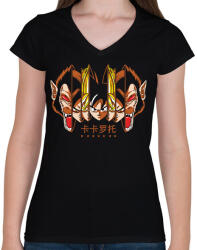 printfashion Dragon Ball - Női V-nyakú póló - Fekete (17693978)