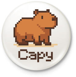 printfashion Pixel capy - Kitűző, hűtőmágnes - Fehér (17651970)