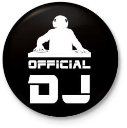 printfashion official dj - Kitűző, hűtőmágnes - Fekete (17637027)