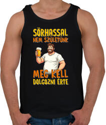 printfashion Sörhassal nem születünk meg kell dolgozni érte - Férfi atléta - Fekete (17648391)