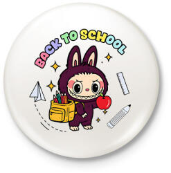 printfashion Iskolás labubu - Kitűző, hűtőmágnes - Fehér (17677601)