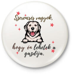 printfashion kutya fej - Kitűző, hűtőmágnes - Fehér (17651520)