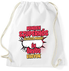 printfashion SZUPERHŐS ORVOS - Sportzsák, Tornazsák - Fehér (17609080)