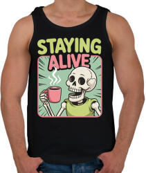 printfashion Staying alive - Férfi atléta - Fekete (17690691)