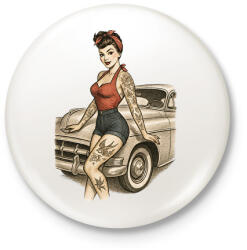 printfashion Pin up - Kitűző, hűtőmágnes - Fehér (17712273)
