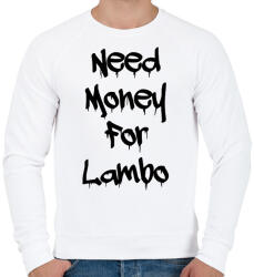 printfashion Need money for lambo fekete - Férfi pulóver - Fehér (17632589)