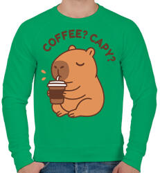 printfashion Coffee? Capy? - Férfi pulóver - Zöld (17616394)