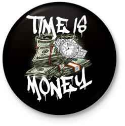 printfashion time is money - Kitűző, hűtőmágnes - Fekete (17672671)