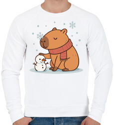 printfashion Téli kapibara - Férfi pulóver - Fehér (17647523)