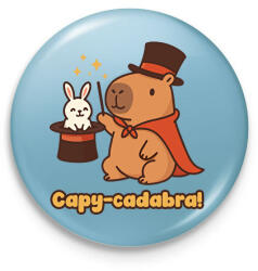 printfashion Capy-cadabra - Kitűző, hűtőmágnes - Világoskék (17640723)