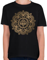 printfashion Lótusz mandala - Gyerek póló - Fekete (17607905)