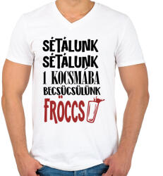 printfashion Sétálunk sétálunk - Férfi V-nyakú póló - Fehér (17667757)