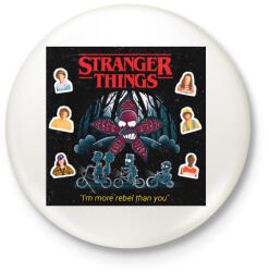printfashion Stranger Things - Kitűző, hűtőmágnes - Fehér (3084151)