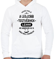 printfashion Nehéz meló a legjobb testvérnek lenni fekete - Férfi kapucnis pulóver - Fehér (17619547)