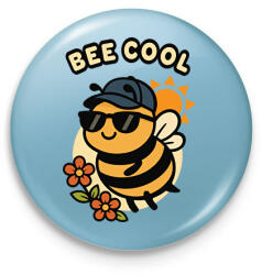 printfashion Bee cool - Kitűző, hűtőmágnes - Világoskék (17673123)