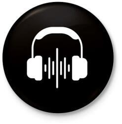 printfashion Zene - Kitűző, hűtőmágnes - Fekete (17593837)