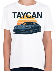 printfashion Porsche Taycan - Gyerek póló - Fehér (17686288)