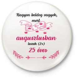 printfashion 50. (225) szülinap ápr. - Kitűző, hűtőmágnes - Fehér (17666370)