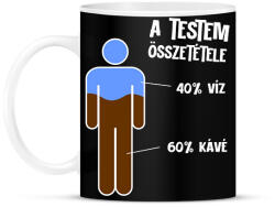 printfashion A testem összetétele - Bögre - Fekete (17709203)