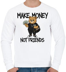 printfashion Make money not friends - Férfi pulóver - Fehér (17690273)
