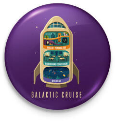 printfashion Galactic Cruise - Kitűző, hűtőmágnes - Lila (17699227)