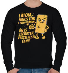 printfashion Nincs tok a telefonodon - Férfi pulóver - Fekete (17683974)
