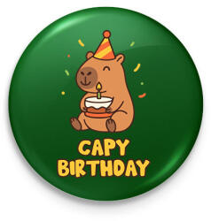 printfashion Capy birthday - Kitűző, hűtőmágnes - Sötétzöld (17638731)
