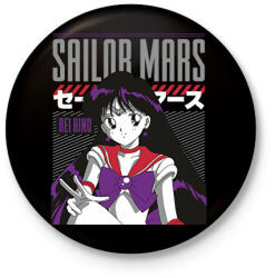 printfashion Sailor Moon- Mars - Kitűző, hűtőmágnes - Fekete (17696971)