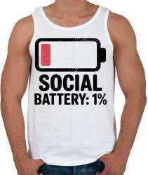 printfashion Social Battery - Férfi atléta - Fehér (17589806)
