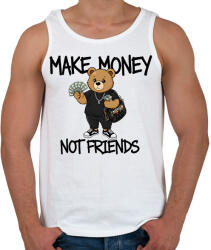 printfashion Make money not friends - Férfi atléta - Fehér (17690240)