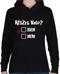 printfashion Részeg vagy? - fehér - Női kapucnis pulóver - Fekete (17680881)