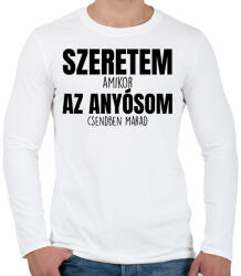 printfashion Szeretem az anyósom fekete - Férfi hosszú ujjú póló - Fehér (17618632)