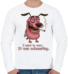 printfashion I used to care. It was exhausting - Régebben aggódtam, kimerítő volt. . . - Férfi pulóver - Fehér (17637529)